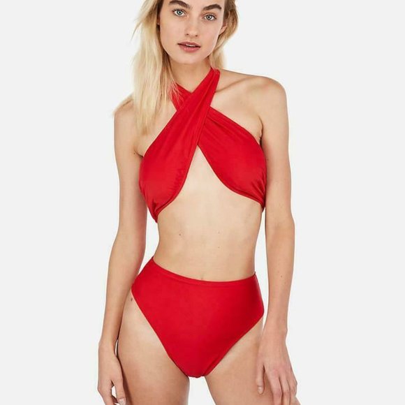Express Other - NWT Express Swim | Halter Wrap One-Piece